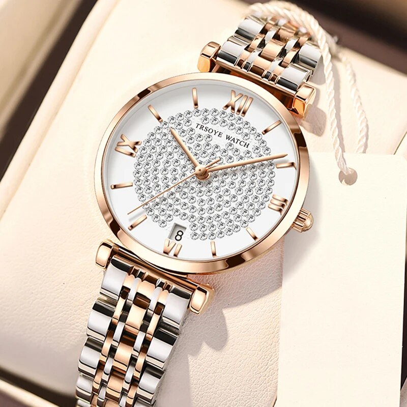 2022 Women Square Watches Luxury Brand Fashion Rose Gold Stainless Steel Ladies Wristwatches Reloj Mujer Best Selling Montre - RY MARKET PLACE