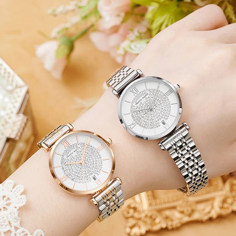 2022 Women Square Watches Luxury Brand Fashion Rose Gold Stainless Steel Ladies Wristwatches Reloj Mujer Best Selling Montre - RY MARKET PLACE