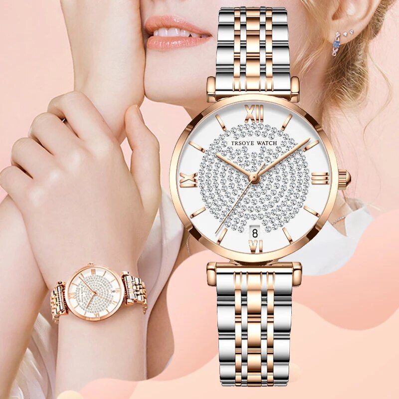 2022 Women Square Watches Luxury Brand Fashion Rose Gold Stainless Steel Ladies Wristwatches Reloj Mujer Best Selling Montre - RY MARKET PLACE