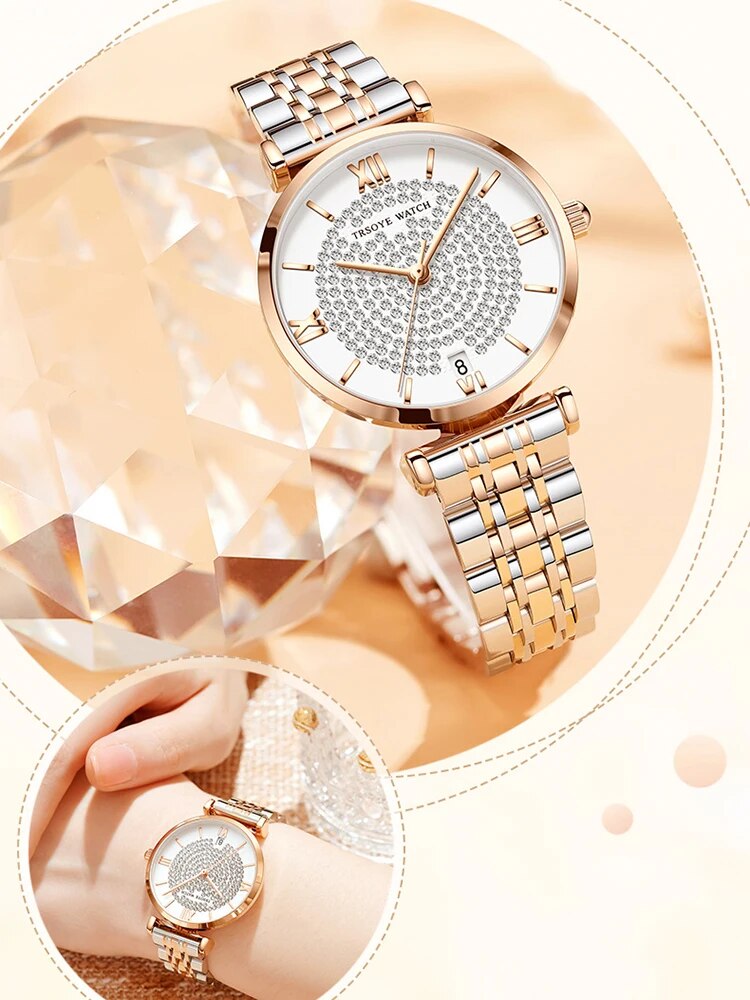 2022 Women Square Watches Luxury Brand Fashion Rose Gold Stainless Steel Ladies Wristwatches Reloj Mujer Best Selling Montre - RY MARKET PLACE