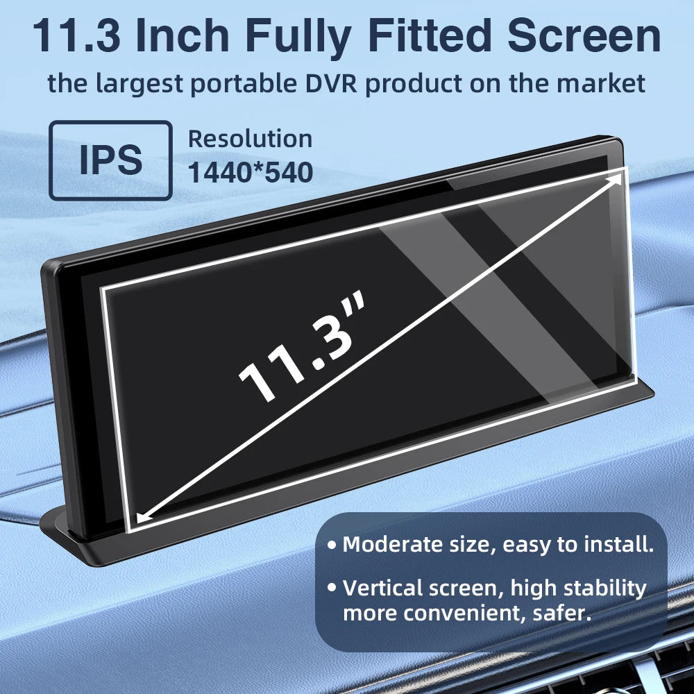 11.3 Inch Fully Fitted Screen Suspension Center Console Display CarPlay Android Auto Support Bluetooth AUX USB Fit for Benz BMW