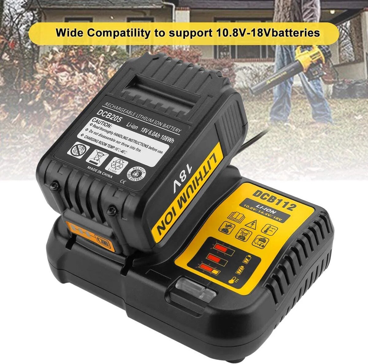 DCB112 Replacement Li-Ion Battery Charger for Dewalt 12 V 14.4V 18V Lithium Cells Battery Charger Best price - RY MARKET PLACE