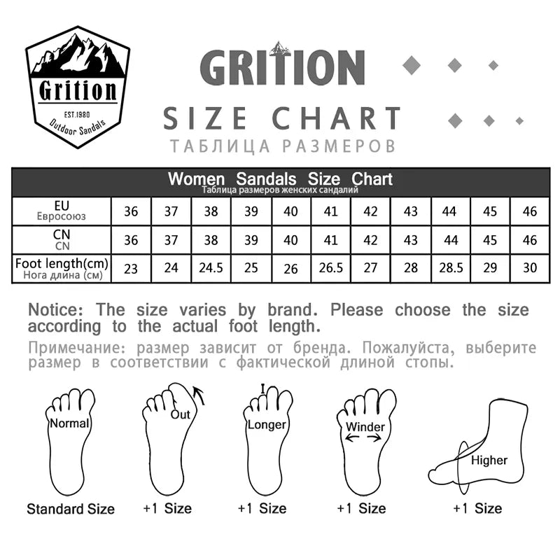 GRITION Womens Outdoor Sandals Summer Flat Trekking Girls Beach Shoes Fashion Light Weight Non Slip Casual Sports 2021 Size 41 - RY MARKET PLACE