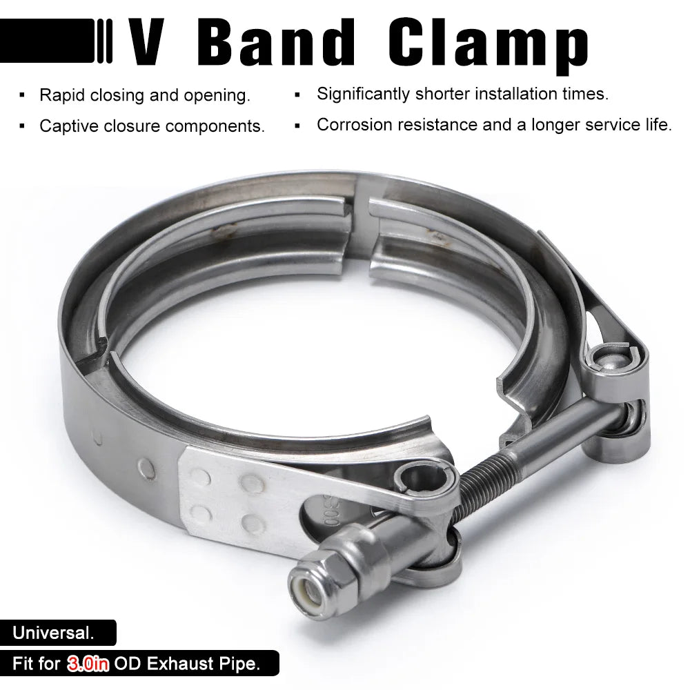 Normal or Quick Release V Band Clamp-2.0"/2.25"2.5"/2.75"/3.0"/3.25"/3.5"/4.0"Turbo/Downpipe/Hose /SS304 Car Accessories