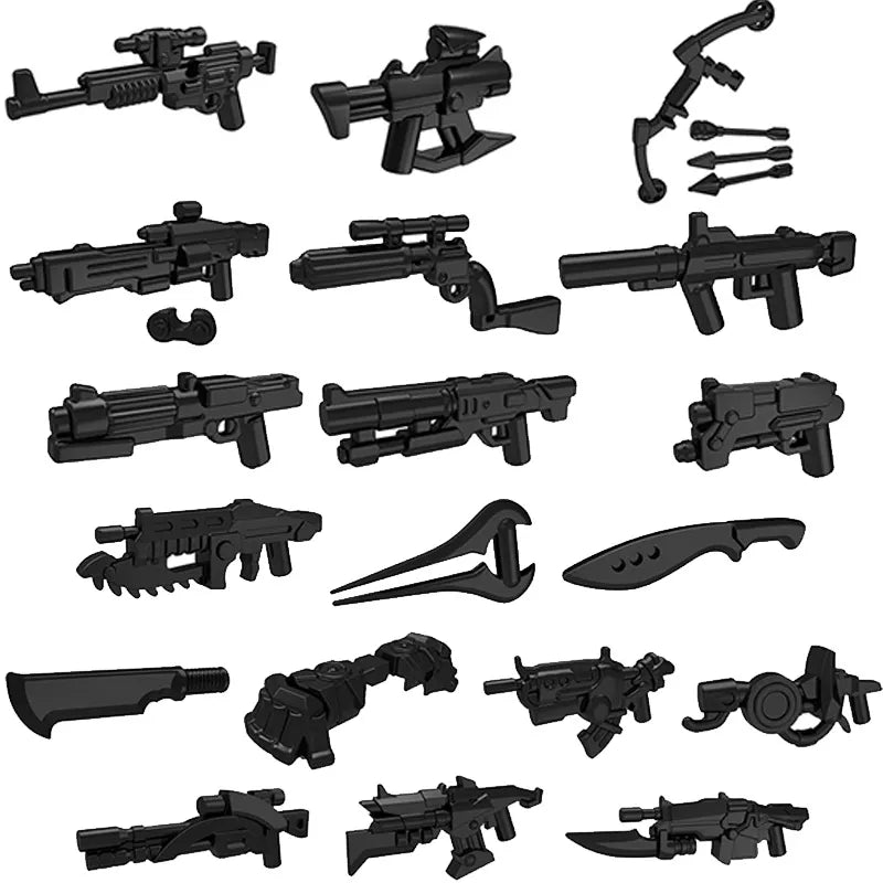 10pcs/lot Star Halo Science Fiction Mini War Future Weapons Guns Knife Building Block Gifts Toys for Children PGPJ0025