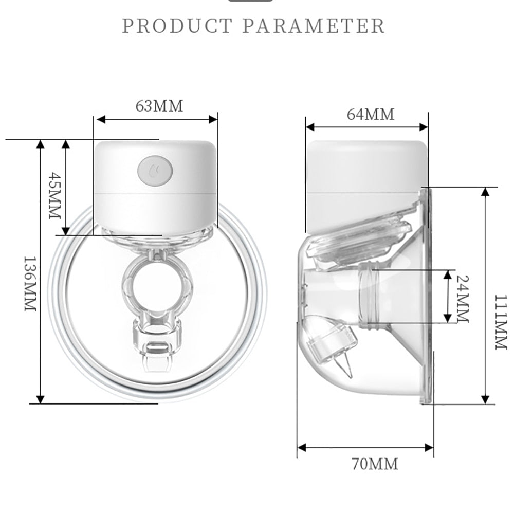 NEW Portable Electric Breast Pump Silent Wearable Automatic Milker LED Display USB Rechargable Hands-Free Portable Milker NO BPA - RY MARKET PLACE