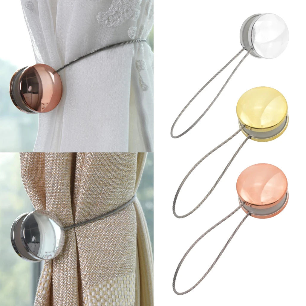 1Pcs/ 2Pcs Magnetic Curtains Tieback Clip Buckle Holder Strap Accessories