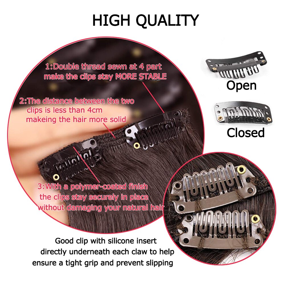 Clip In Hair Extension 20Inch 16 Clips Long Synthetic Hair Heat Resistant Hairpiece Natural Wavy Ombre Hair Piece 6Pcs/Set LIHUI - RY MARKET PLACE