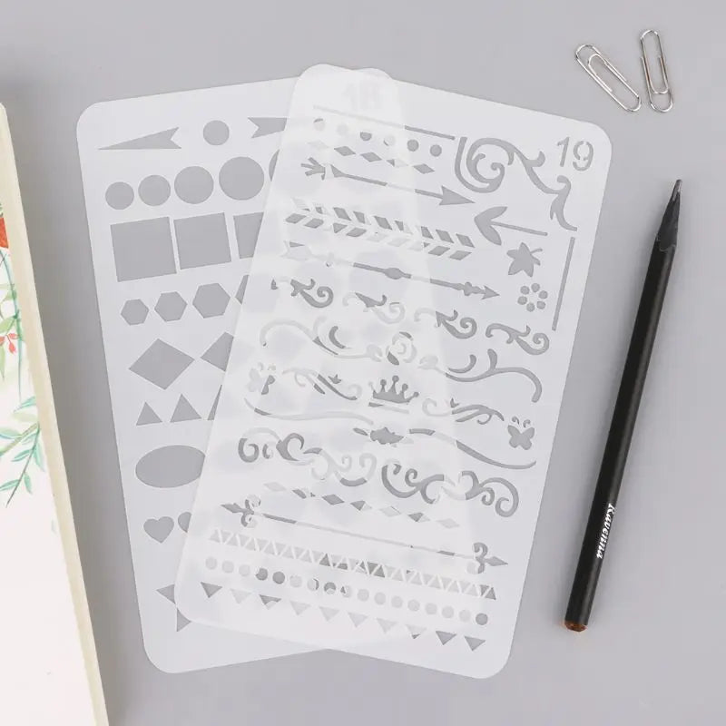 20Pcs Drawing Template Stencils Journal Notebook Diary Scrapbooking A5 DIY Stationery School Office Supplies