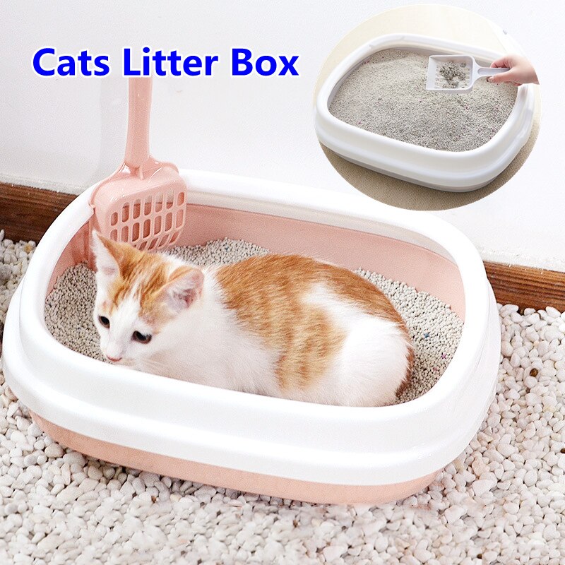 Pet Toilet Bedpan Anti Splash Cats Litter Box Cat Tray With Scoop Kitten Dog Clean Toilette Home Plastic Sand Box Cat Supplies - RY MARKET PLACE