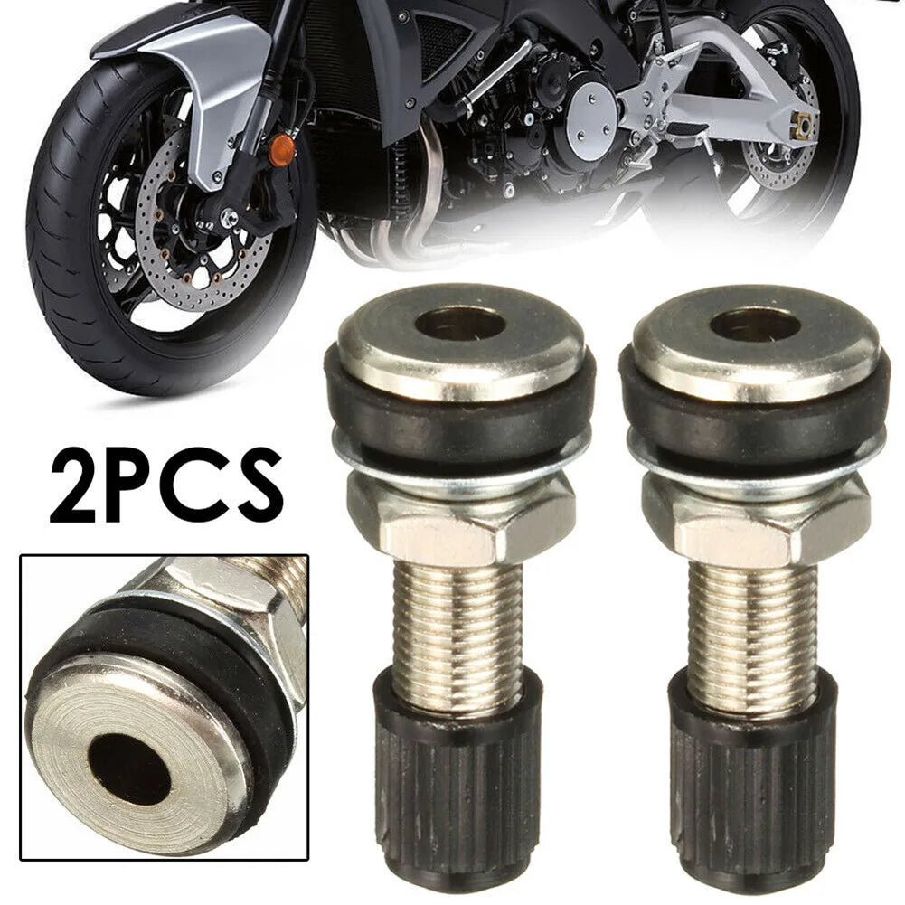 2pcs 32mm Motorcycle Wheel Valve Universal Motorbike Scooter Tubeless Tyre Valve Dustcap Stem Caps Zinc Alloy Car Accessories
