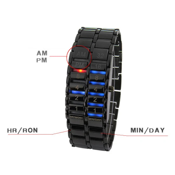 Men's Binary LED Digital Quartz Wrist Watch Father's Day Fashion Creative Gift AIC88