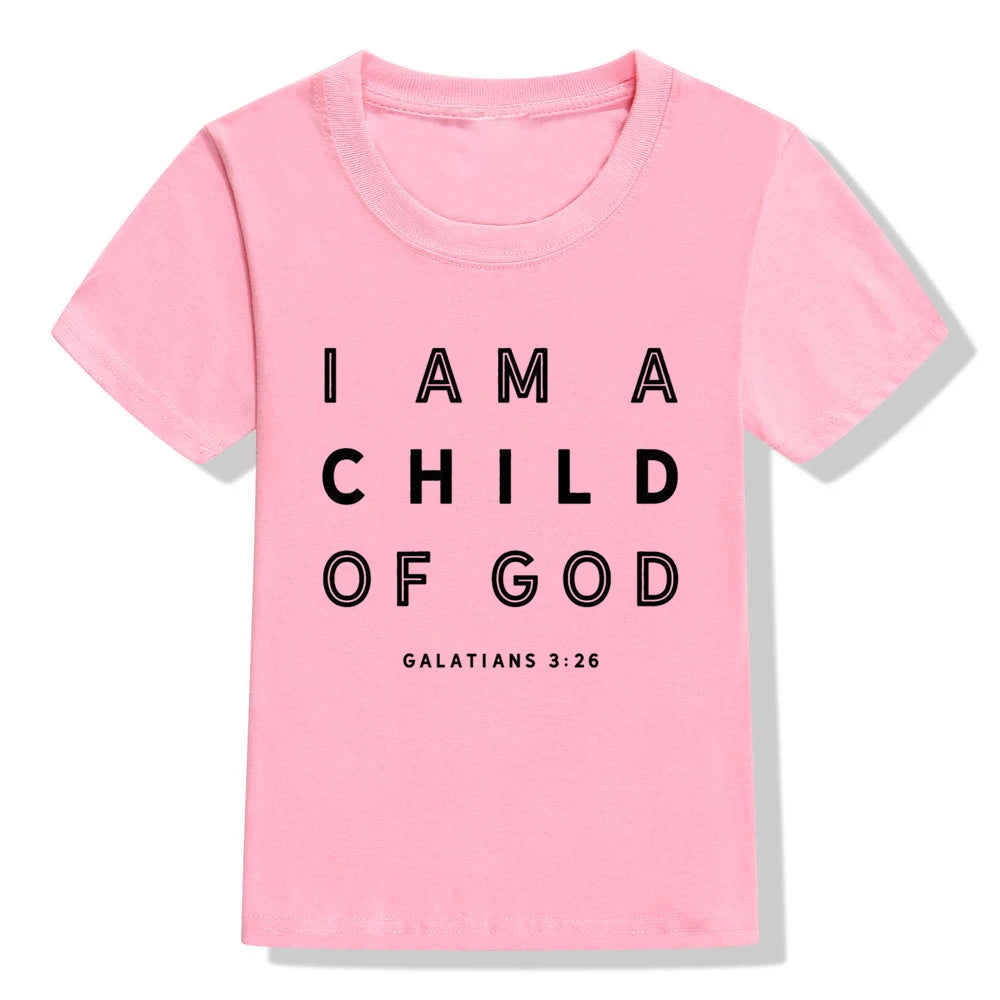 I Am A Child of God Baby & Kids T-Shirt Religious Toddler Shirt Christian Shirt Unisex Casual Short Sleeve Jesus T-shirt