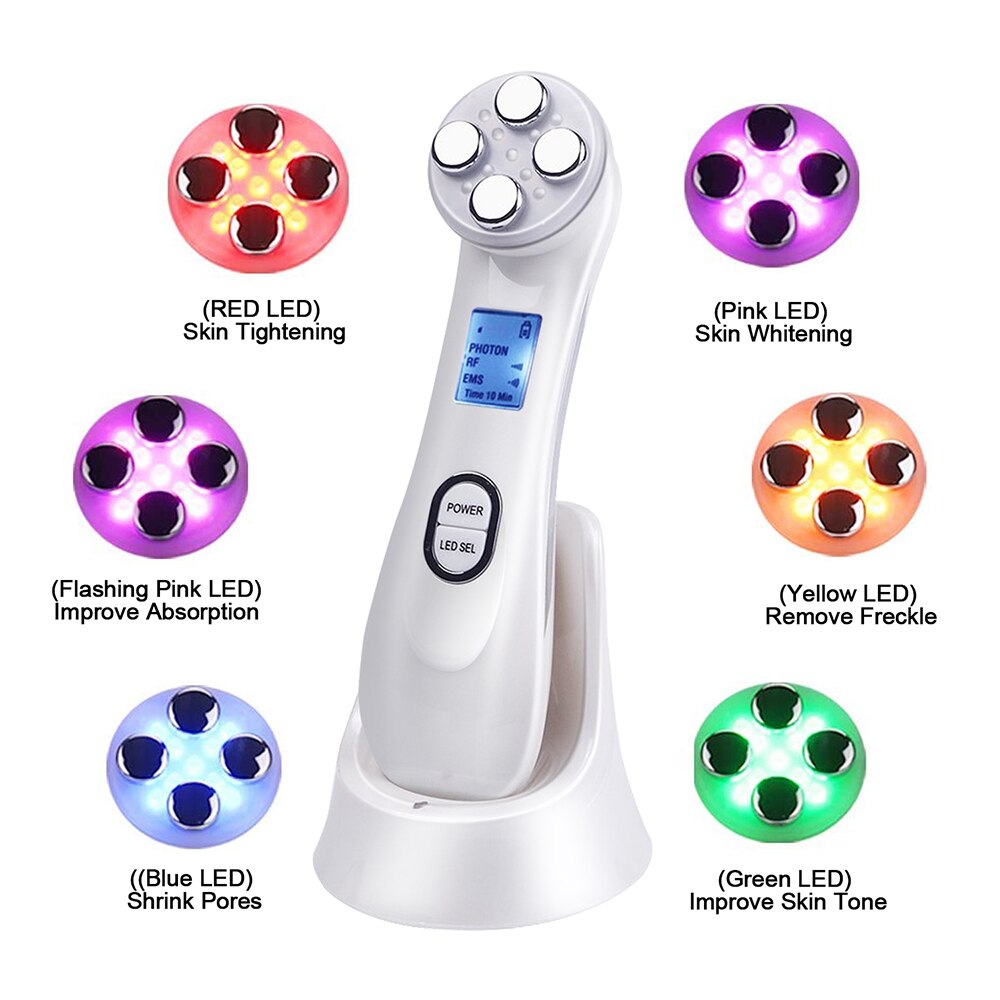 5 in 1 Mesotherapy Electroporation RF Radio Frequency Facial Beauty Device Face Lifting Face Care Skin Tightening Rejuvenation - RY MARKET PLACE