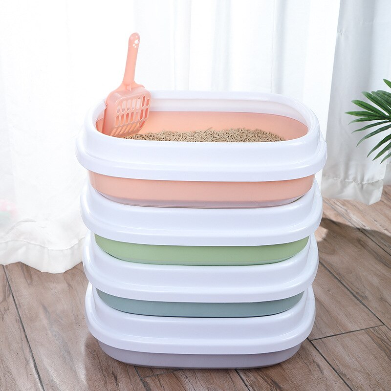 Pet Toilet Bedpan Anti Splash Cats Litter Box Cat Tray With Scoop Kitten Dog Clean Toilette Home Plastic Sand Box Cat Supplies - RY MARKET PLACE