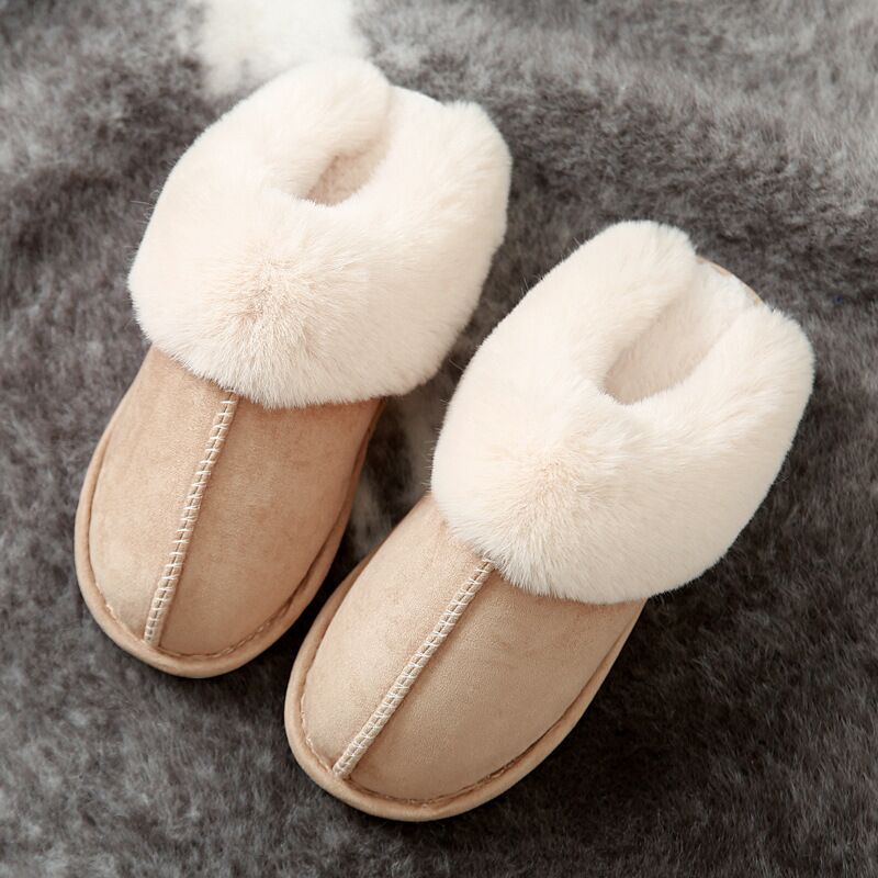 JIANBUDAN Plush warm Home flat slippers Lightweight soft comfortable winter slippers Women's cotton shoes Indoor plush slippers - RY MARKET PLACE