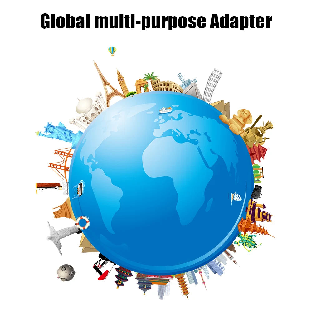 International Plug Adapter AC Power Charger Adapter All in One 2 USB Port AU US UK EU Converter World Travel Universal