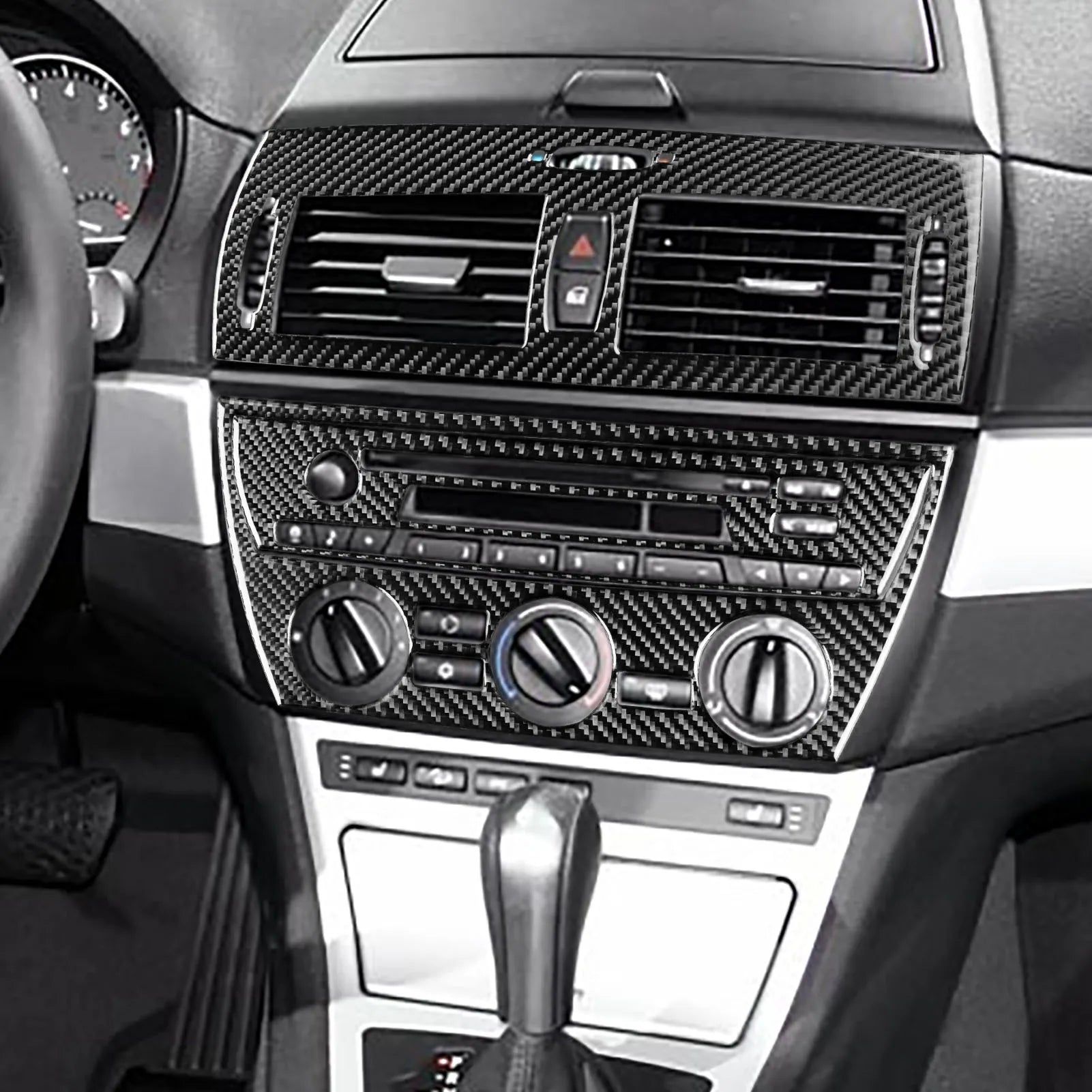 For BMW X3 E83 2004 2005 2006 2007 2008 2009 2010 Carbon Fiber Sticker Central Control Gear Box Outlet Interiors Car Accessories