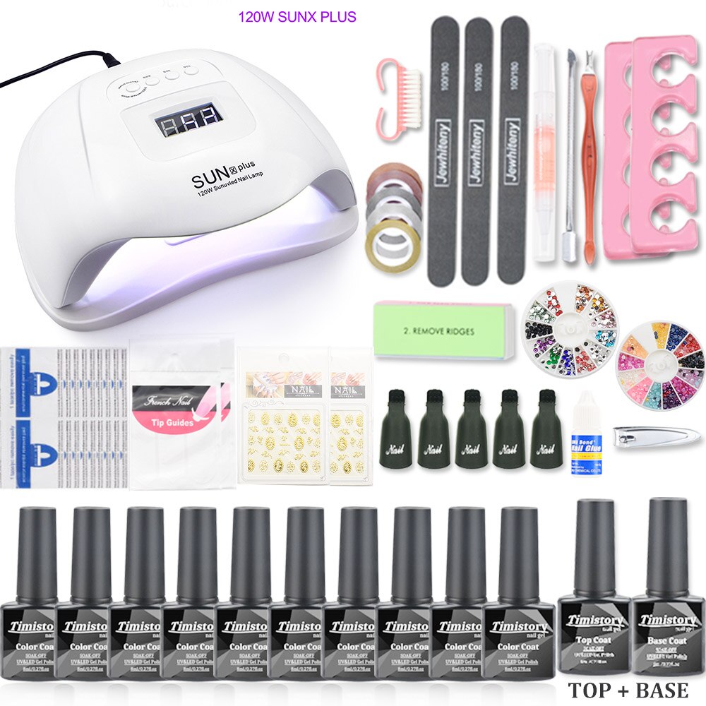 Manicure Nail Set 30/20/10 gel Nail Polish Set Kit 120W UV LAMP Set Electric Nail Drill Nail Art Manicure Set Nail Extension Kit - RY MARKET PLACE