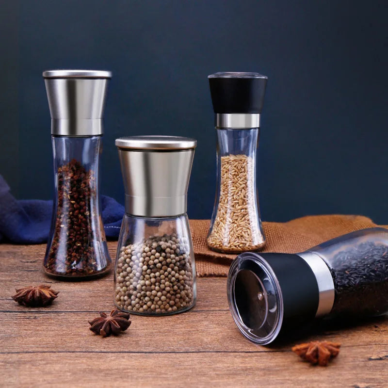 1PC Stainless Steel Spice Salt and Pepper Grinder Kitchen Portable spice jar containers manual food herb grinders gadgets bottle