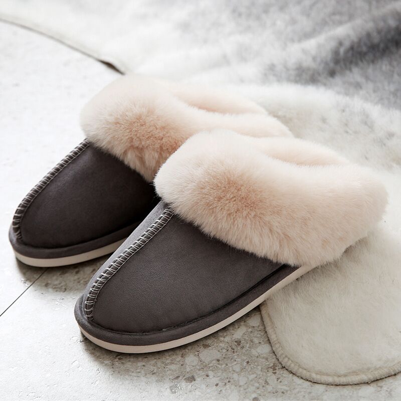 JIANBUDAN Plush warm Home flat slippers Lightweight soft comfortable winter slippers Women's cotton shoes Indoor plush slippers - RY MARKET PLACE