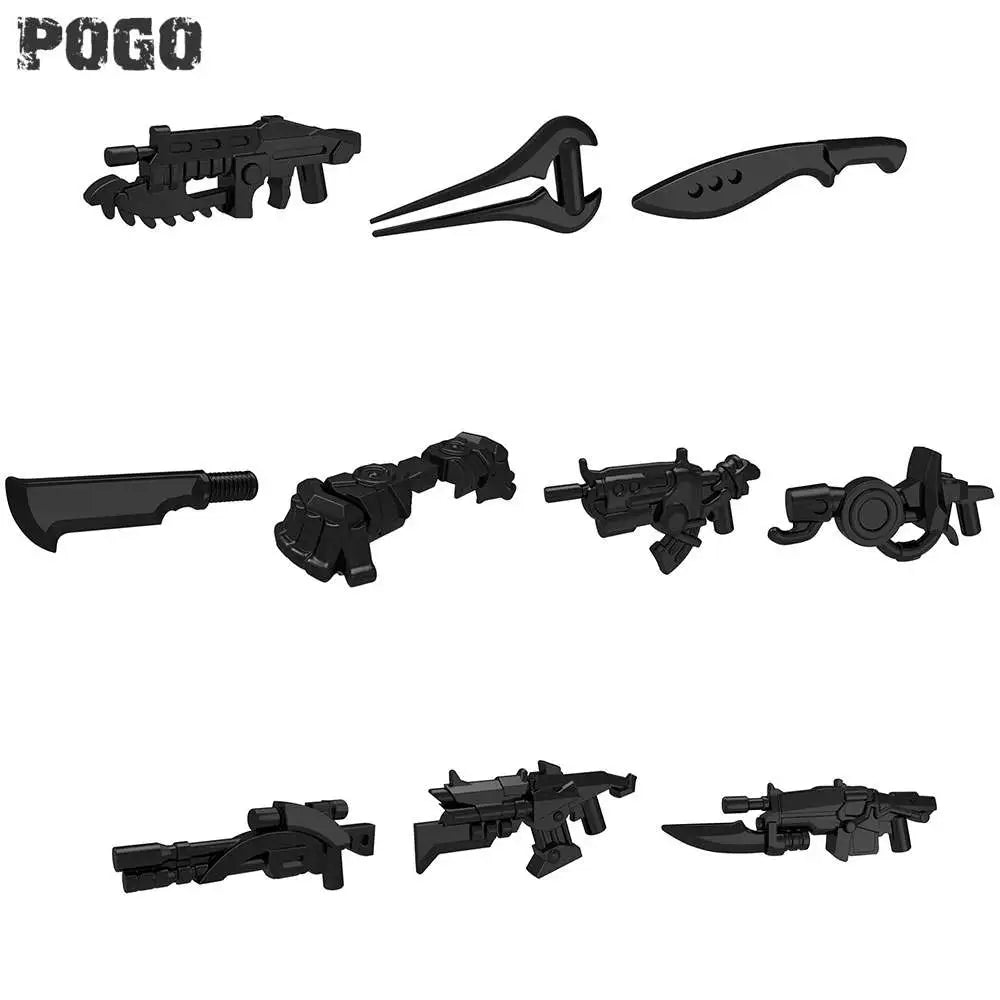 10pcs/lot Star Halo Science Fiction Mini War Future Weapons Guns Knife Building Block Gifts Toys for Children PGPJ0025