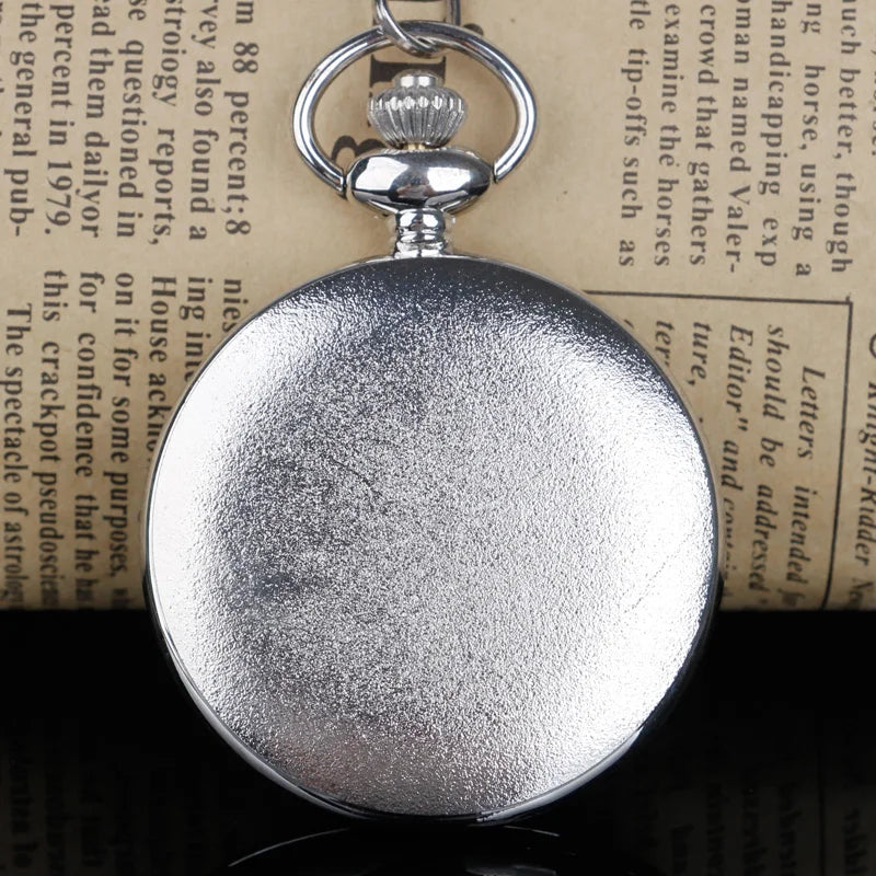 Engraved DAD Quartz Pocket Watch Vintage Necklace Pendant Bronze Mens Father's Day Gift