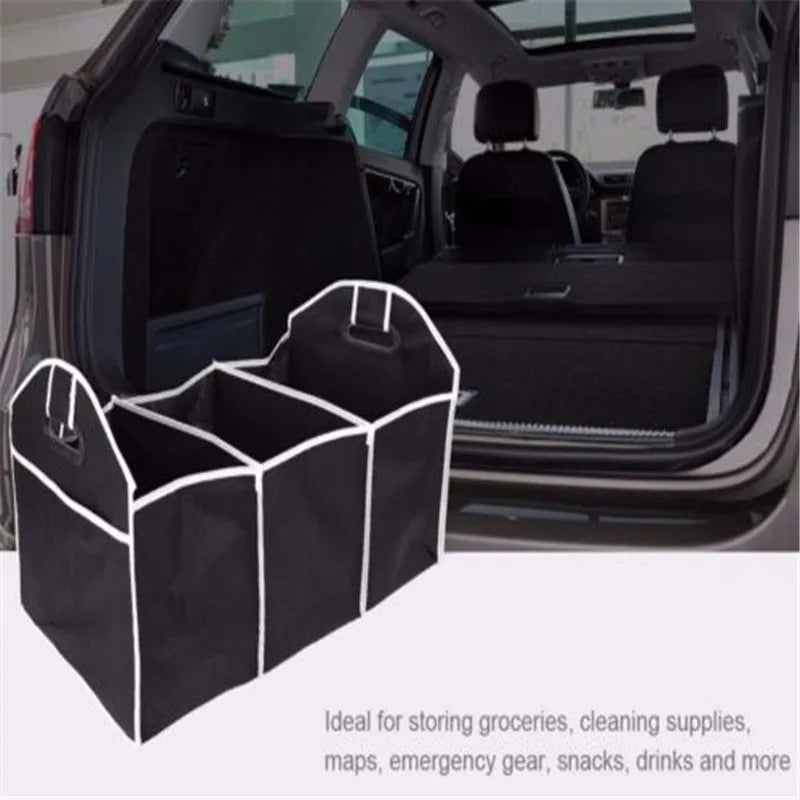 Car Trunk Storage Box Extra Large Collapsible Organizer With 3 Compartments Home Car Seat Organizer Car Accessories Interior