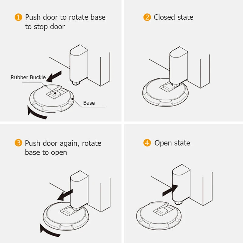 KAK Heavy Duty Magnetic Door Stopper Mechanical Door Stop Adjustable Door Holder Non-punch Sticker Furniture Door Hardware