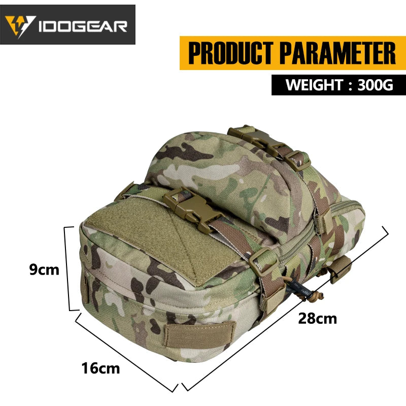 IDOGEAR Tactical Hydration Pack  Assault Molle Pouch Mini Airsoft  Outdoor Sport Water Bags 3530