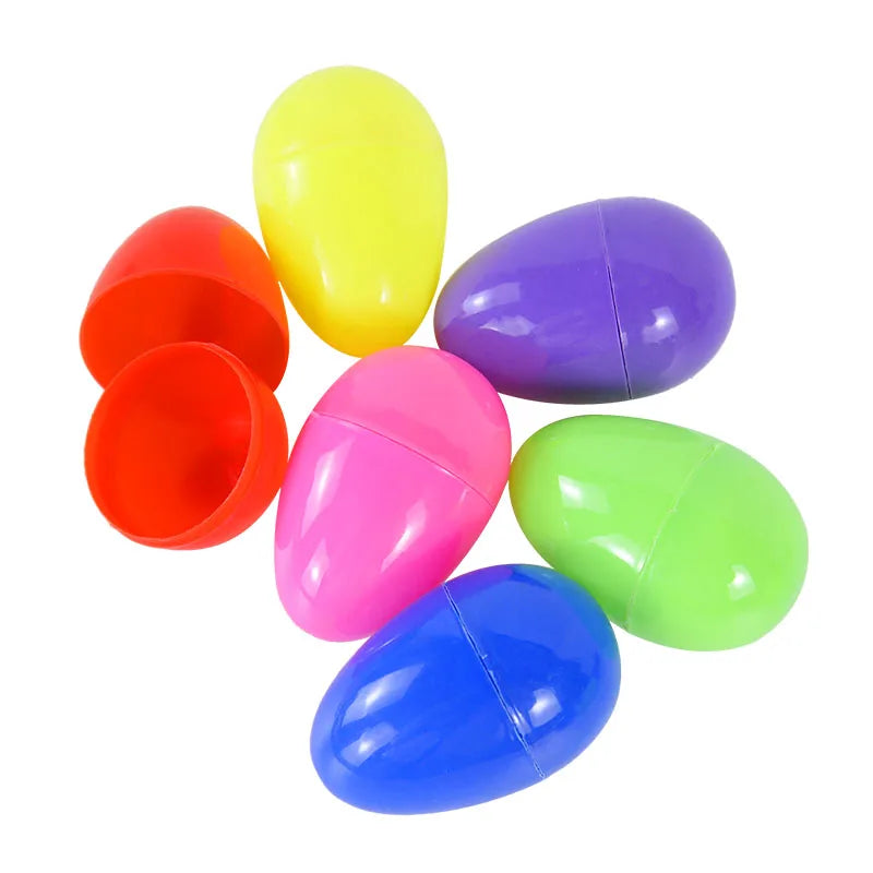 24/12Pcs Fillable Easter Eggs Plastic Colorful Easter Eggs Easter Candies Chocolate Gift Toys Boxes Egg Shape Easter Decor 5.5cm