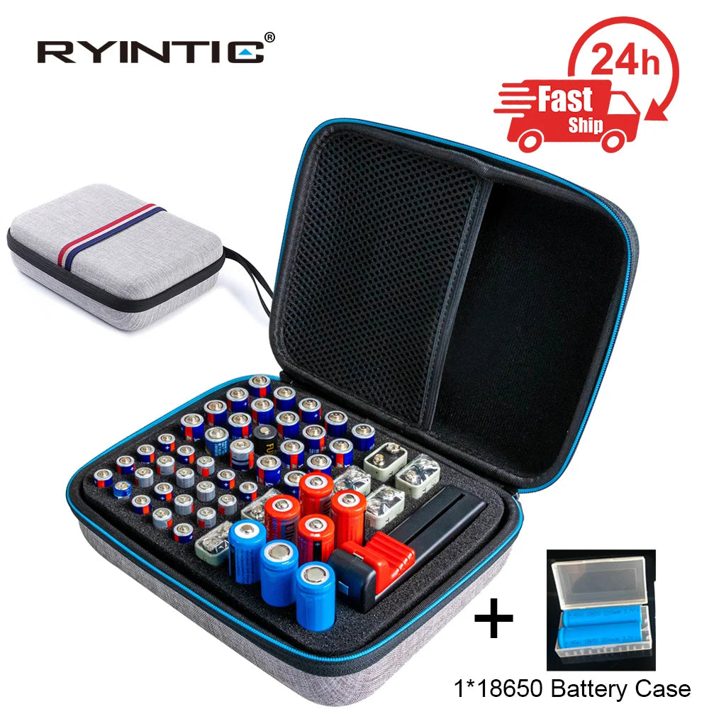 Portable Carrying AA AAA Battery Storage Organizer Holder Super Hard EVA Case Box Holder For aaa/aa/18650/9V Battery With Tester