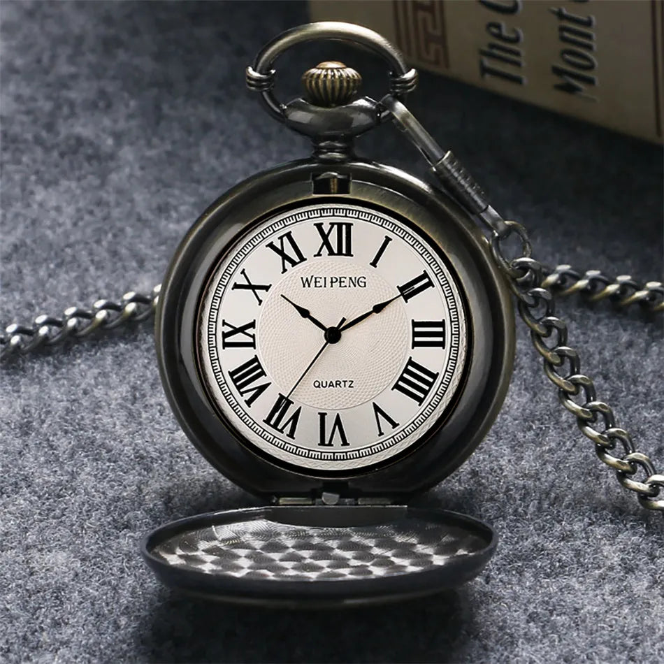 Father's Day Retro Watch Gifts The Greatest Dad Full Hunter Pendant Quartz Pocket Watch Roman Numerals Dial Antique Clock