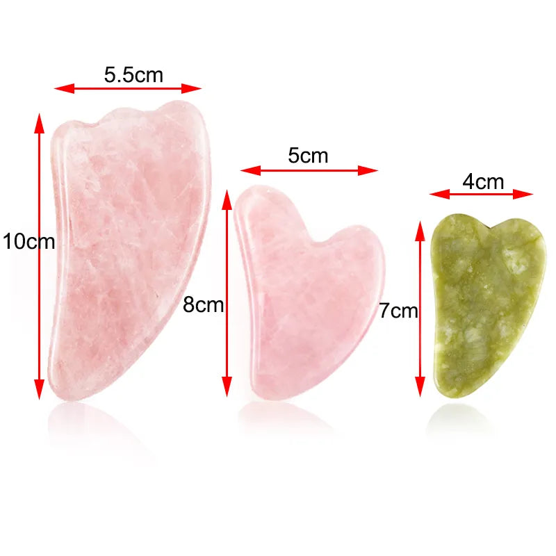 Natural Rose Jade Gua Sha Gouache Scraper Massager for Face Body Facial Skin Lifting Wrinkle Remove Beauty SPA Care Tools