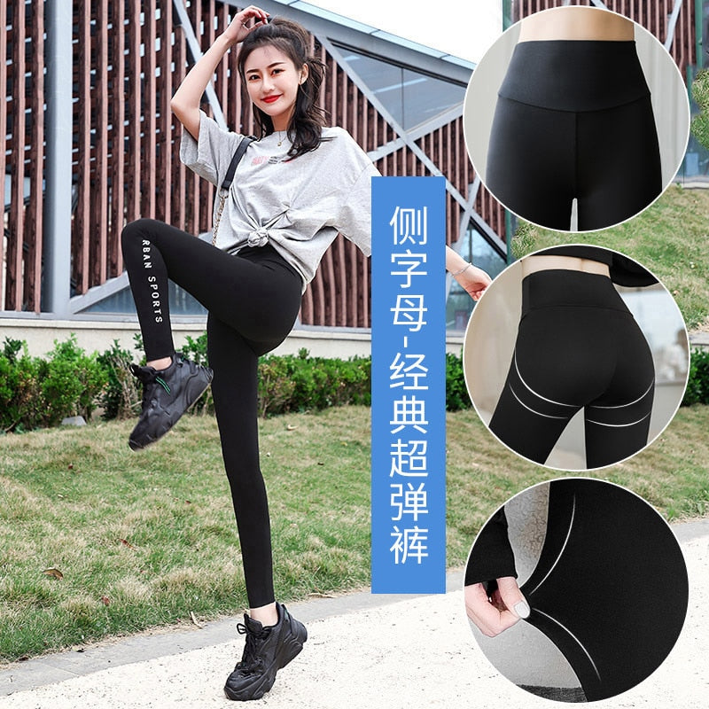 Women's Leggings Ants Shark Skin High Waist Hip Lifting Abdomen Black Winter Warm Thickened Elastic Yoga Pants Plush Lining - RY MARKET PLACE