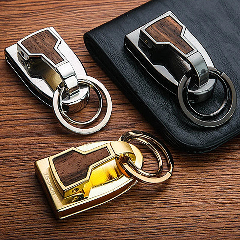 Luxury Key Chain Clip Holder Belt Hanging Keychains High-quality Car Key Ring Holders Buckle Wood Men Best Father's Day Gift