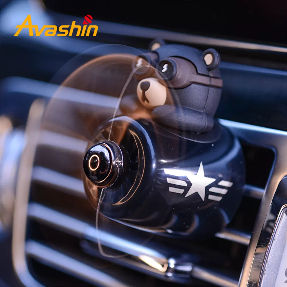 Car Air Freshener Smell In The Styling Vent Perfume Diffuser Bear Pilot Rotating Propeller Fragrance Air Fresheners Clip Parfum