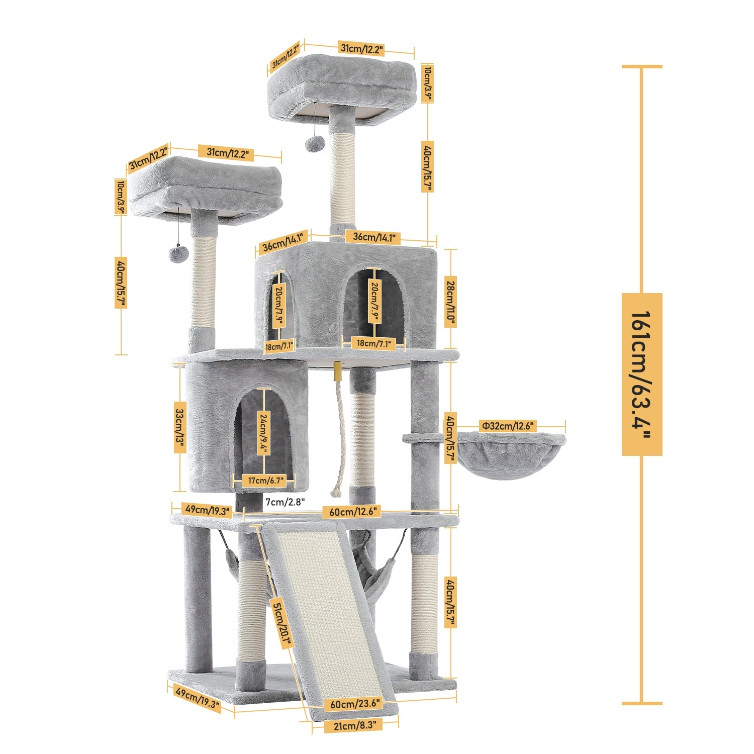 2022 New Design Luxury Large Cat Climbing Frame Multi-Layer Scratching Post With Resistant Sisal Cat Tree Kittern Playground - RY MARKET PLACE