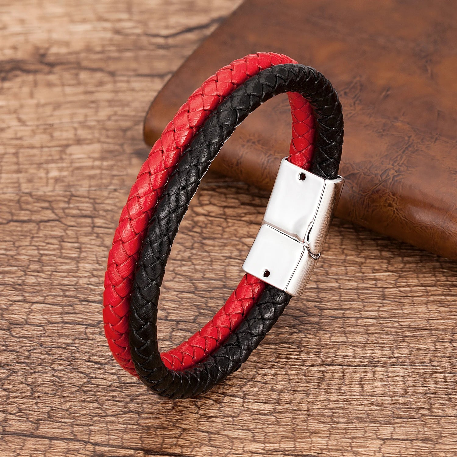 9 Style High Quality Men Bracelet Multilayer Genuine Leather Bracelets Charm White Black Metal Magnetic Clasp Male Jewelry Gifts