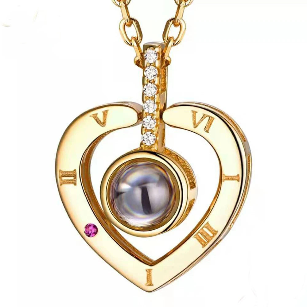 Fashion Heart Jewelry Lover Necklace With 100 Language I Love You Stainless Steel Pendant Valentine Day Gift Necklaces For Women