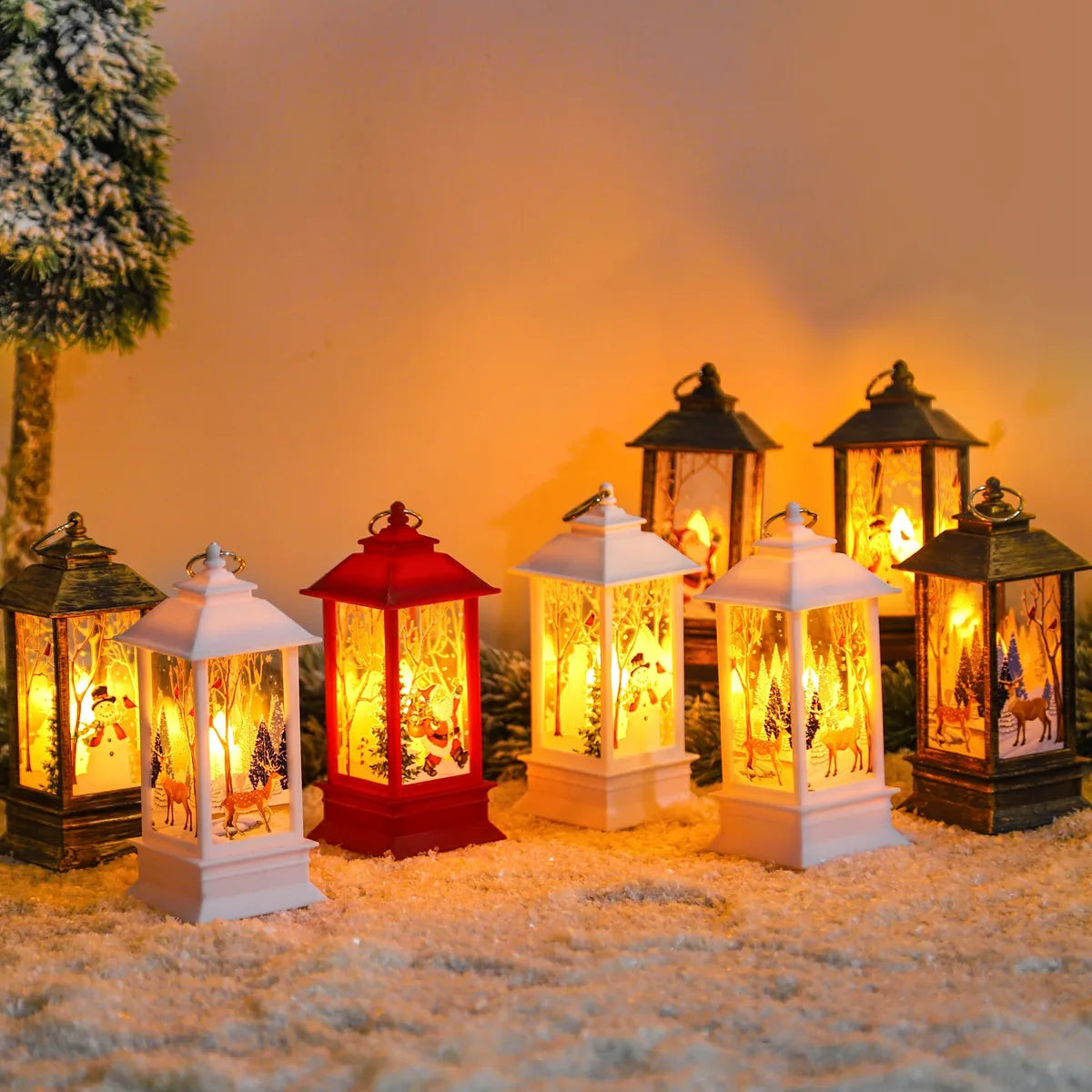 Christmas Lantern Light Merry Christmas Decorations for Home 2023 Navidad Christmas Tree Ornaments Xmas Gifts New Year 2024