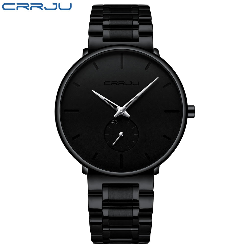 CRRJU Mens Watches Stainless Steel Men's Wrist Watch Casual Luxury Waterproof Sport Watch for Men Quartz Watch Relogio Masculino - RY MARKET PLACE