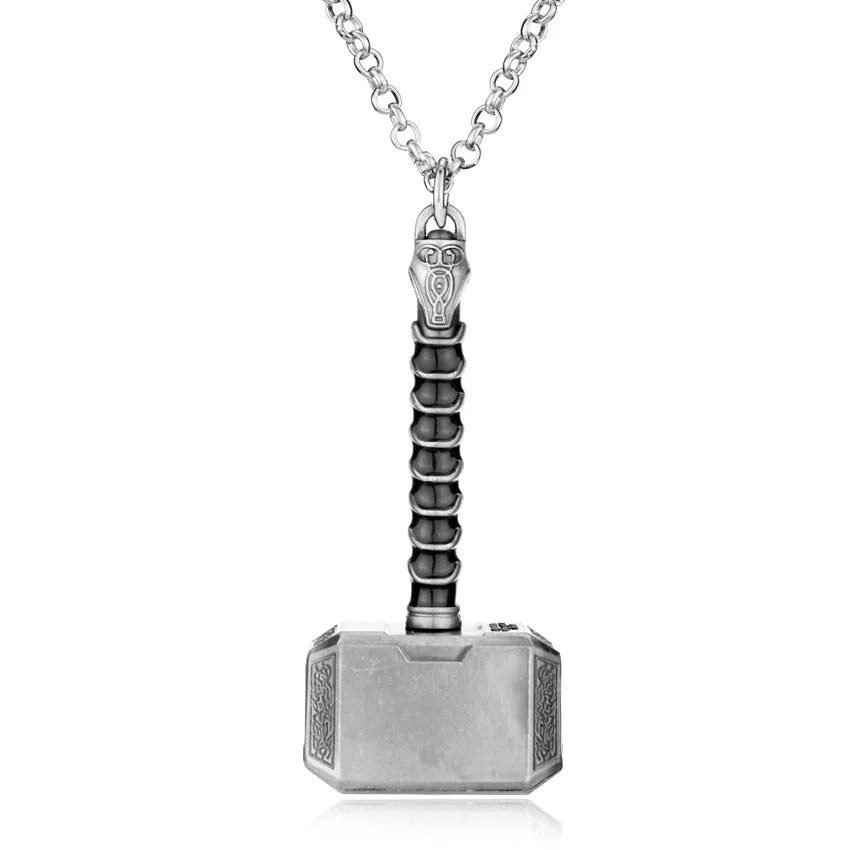 Hammer Silver Plated Pendant Stainless Necklace Men Fashion Creative Jewelry Father's Day Gift Chain Choker Dropshipping