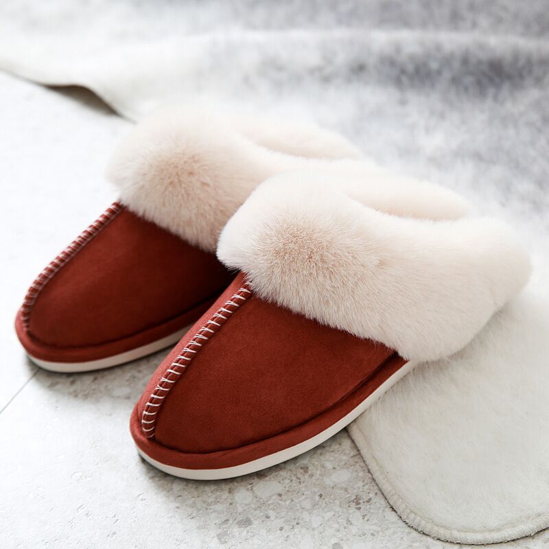 JIANBUDAN Plush warm Home flat slippers Lightweight soft comfortable winter slippers Women's cotton shoes Indoor plush slippers - RY MARKET PLACE