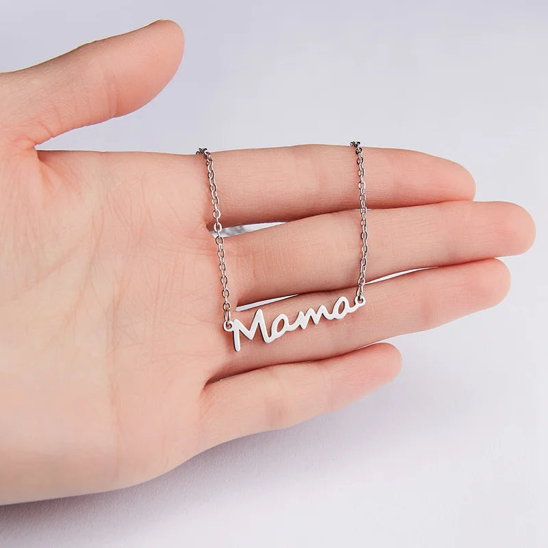 Mother's Day Mama Letter Pendant Necklace For Women 3 Colors Mom Nameplate Clavicle Chain Choker Personality Jewelry New Gifts