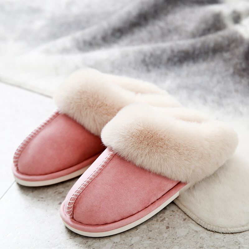 JIANBUDAN Plush warm Home flat slippers Lightweight soft comfortable winter slippers Women's cotton shoes Indoor plush slippers - RY MARKET PLACE