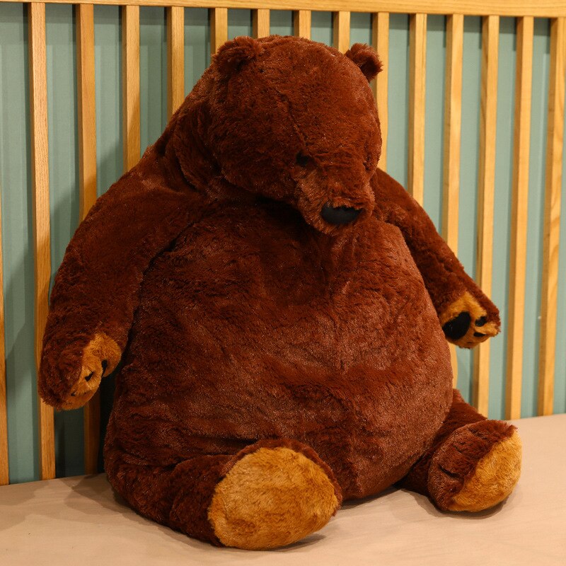 1M Big Simulation Brown Bear Plush Toy Stuffed Animal Giant Mr.Boss Teddy Bear Plush Doll Pillow Soft Cushion Kids Birthday Gift - RY MARKET PLACE