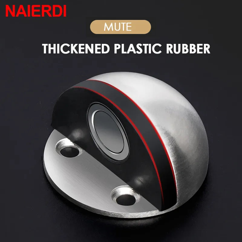 NAIERDI Magnetic Door Stops Rubber Stainless Steel Magnetic Nail-free Door Stopper,For Home,Kitchen,Bedroom Furniture Hardware