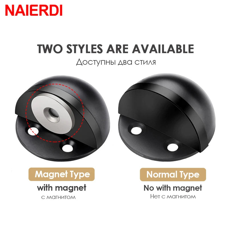 NAIERDI Magnetic Door Stops Rubber Stainless Steel Magnetic Nail-free Door Stopper,For Home,Kitchen,Bedroom Furniture Hardware