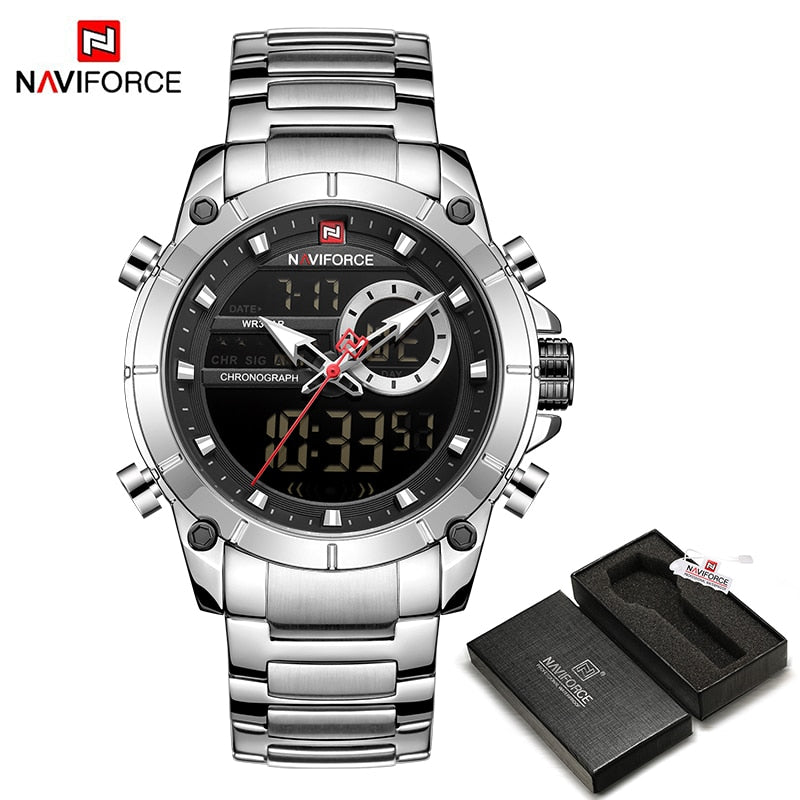 NAVIFORCE Luxury Original Sports Wrist Watch For Men Quartz Steel Waterproof Digital Fashion Watches Male Relogio Masculino 9163 - RY MARKET PLACE